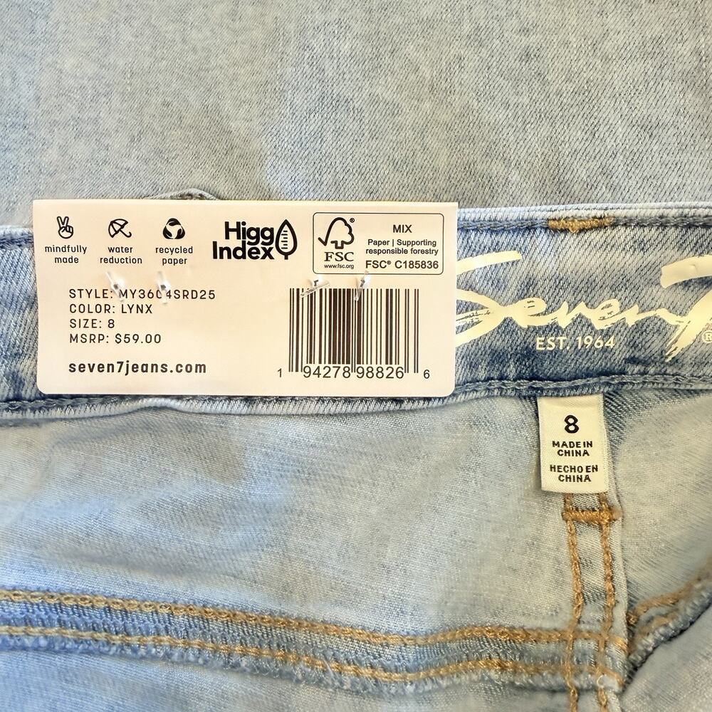 Seven7 Women's Relaxed Bermuda Jean Shorts Sz 8 Cuffed Hem Blue NWT (A0127) - Picture 7 of 8